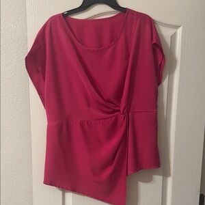 SHEIN Pink Asymmetrical Cap Sleeve Blouse